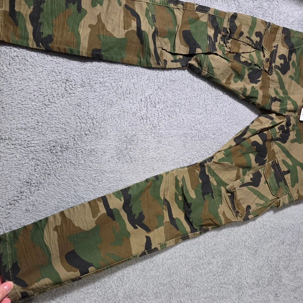 Smoke Rise Mens 36x34 Cargo Pants Green Camo Slim Tapered JP20110 Utility Street